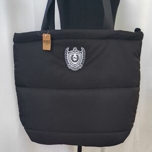 New With Tags Pink Black Quilted Tote Bag